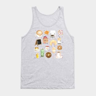 Coffee Coffee Coffee Pattern - Watercolor Design Tank Top